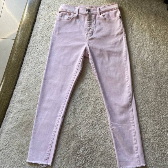Levi's Wedgie Skinny Cut Off Pink Women Jeans Size 29/27 - Picture 2 of 12